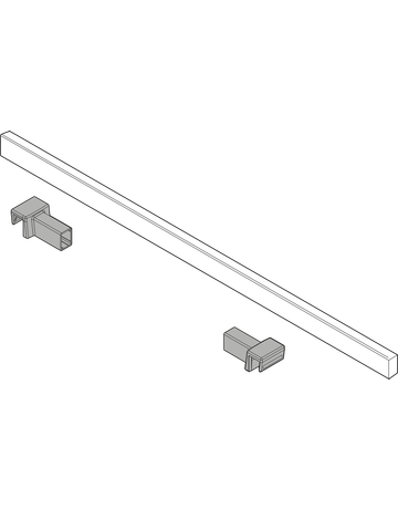 Bild LEGRABOX Querreling, bis KB=1200 mm, Länge=1080 mm, zum Ablängen, carbonschwarz matt - Blum-1