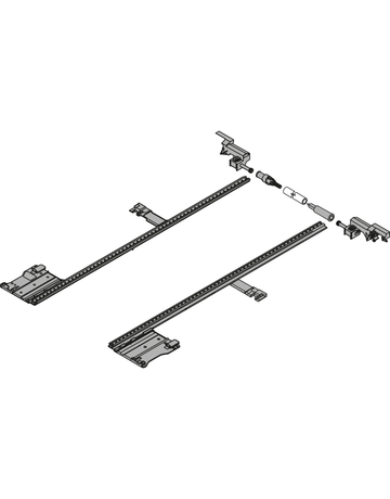 Bild LEGRABOX Seitenstabilisierung, NL=650 mm, KB=1400 mm, Vollauszug, zum Ablängen, R7037 staubgrau-1