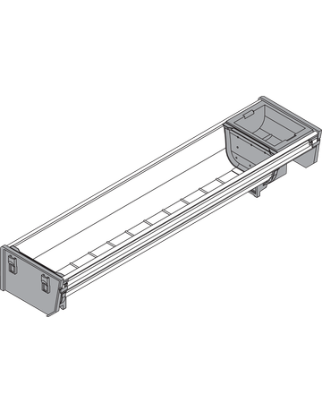 Bild ORGA-LINE Schalen-Set (teilausfüllend), für TANDEMBOX Schubkasten, NL=450 mm, KB=275 mm, Breite=103 mm, inox-gebü/staubgr - Blum-1