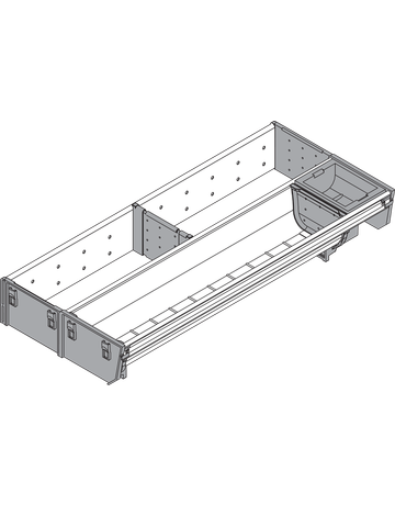 Bild ORGA-LINE Kombi-Set (teilausfüllend), für TANDEMBOX Schubkasten, NL=450 mm, KB=350 mm, Breite=200 mm, inox-gebü/staubgr - Blum-1