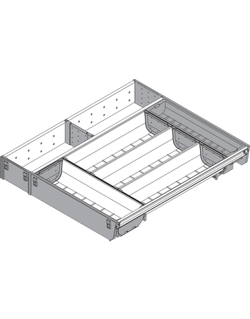 Bild ORGA-LINE Kombi-Set (teilausfüllend), für TANDEMBOX Schubkasten, NL=450 mm, KB=500 mm, Breite=377 mm, inox-gebü/staubgr - Blum-1