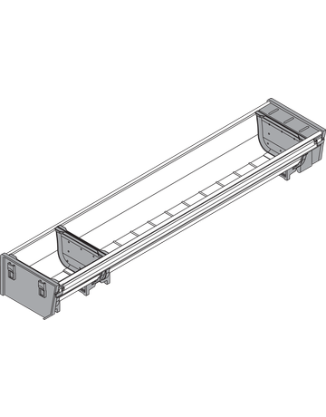 Bild ORGA-LINE Schalen-Set (teilausfüllend), für TANDEMBOX Schubkasten, NL=500 mm, KB=275 mm, Breite=103 mm, inox-gebü/staubgr - Blum-1