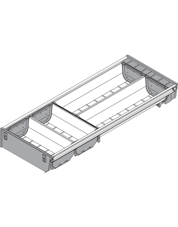 Bild ORGA-LINE Schalen-Set (teilausfüllend), für TANDEMBOX Schubkasten, NL=500 mm, KB=300 mm, Breite=192 mm, inox-gebü/staubgr - Blum-1