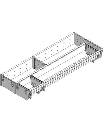 Bild ORGA-LINE Kombi-Set (teilausfüllend), für TANDEMBOX Schubkasten, NL=500 mm, KB=350 mm, Breite=200 mm, inox-gebü/staubgr - Blum-1