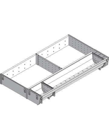 Bild ORGA-LINE Kombi-Set (teilausfüllend), für TANDEMBOX Schubkasten, NL=500 mm, KB=400 mm, Breite=289 mm, inox-gebü/staubgr - Blum-1