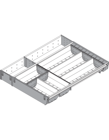 Bild ORGA-LINE Kombi-Set (teilausfüllend), für TANDEMBOX Schubkasten, NL=500 mm, KB=500 mm, Breite=377 mm, inox-gebü/staubgr - Blum-1