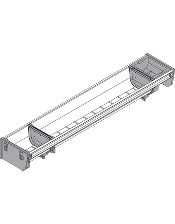 Bild ORGA-LINE Schalen-Set (teilausfüllend), für TANDEMBOX Schubkasten, NL=550 mm, KB=275 mm, Breite=103 mm, inox-gebü/staubgr - Blum-1