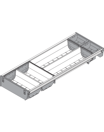 Bild ORGA-LINE Schalen-Set (teilausfüllend), für TANDEMBOX Schubkasten, NL=550 mm, KB=300 mm, Breite=192 mm, inox-gebü/staubgr - Blum-1