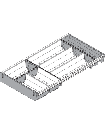 Bild ORGA-LINE Schalen-Set (teilausfüllend), für TANDEMBOX Schubkasten, NL=550 mm, KB=400 mm, Breite=280 mm, inox-gebü/staubgr-1