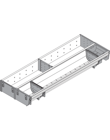 Bild ORGA-LINE Kombi-Set (teilausfüllend), für TANDEMBOX Schubkasten, NL=550 mm, KB=350 mm, Breite=200 mm, inox-gebü/staubgr - Blum-1