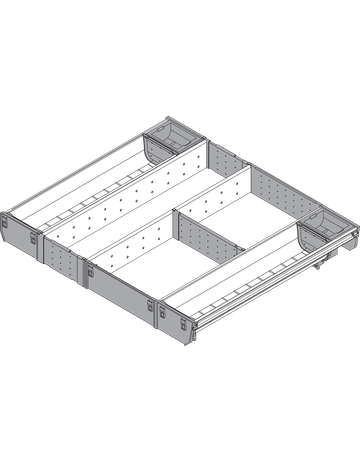 Bild ORGA-LINE Kombi-Set (vollausfüllend), für TANDEMBOX Schubkasten, NL=450 mm, KB=600 mm, inox-gebü/staubgr - Blum-1