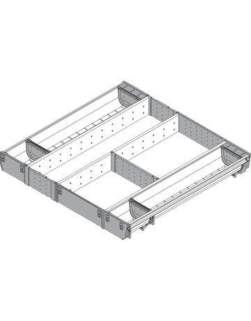 Bild ORGA-LINE Kombi-Set (vollausfüllend), für TANDEMBOX Schubkasten, NL=500 mm, KB=600 mm, inox-gebü/staubgr - Blum-1