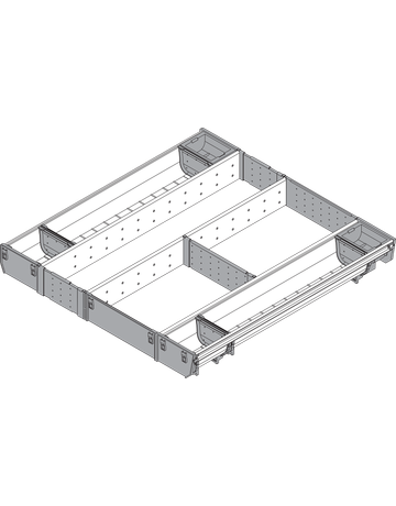 Bild ORGA-LINE Kombi-Set (vollausfüllend), für TANDEMBOX Schubkasten, NL=550 mm, KB=600 mm, inox-gebü/staubgr - Blum-1