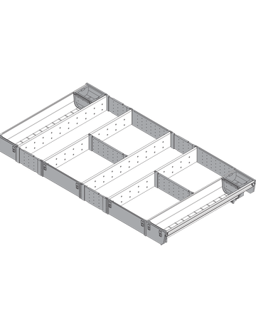 Bild ORGA-LINE Kombi-Set (vollausfüllend), für TANDEMBOX Schubkasten, NL=450 mm, KB=900 mm, inox-gebü/staubgr - Blum-1