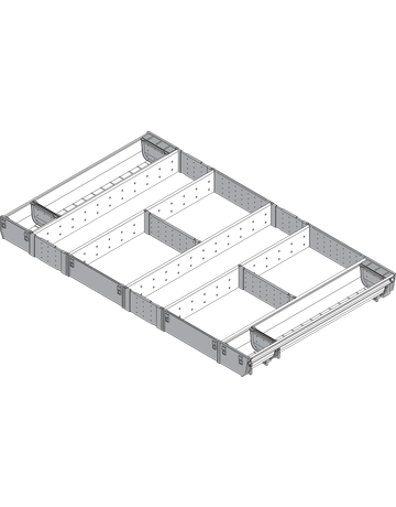 Bild ORGA-LINE Kombi-Set (vollausfüllend), für TANDEMBOX Schubkasten, NL=500 mm, KB=900 mm, inox-gebü/staubgr - Blum-1