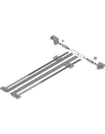 Bild TANDEM Seitenstabilisierung, NL=600 mm, KB=1400 mm, Vollauszug, zum Ablängen, R7037 staubgrau-1