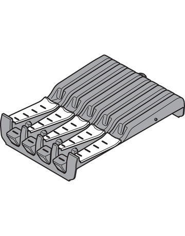 Bild ORGA-LINE Messerhalter, für 4 große und 5 kleine Messer, Breite=177.5 mm, inox-gebü/staubgr-1