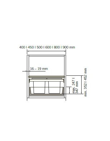 Bild Abfalltrennsystem VS ENVI Flex lavagrau KB 600 mm Einbautiefe 400 mm - VAUTH SAGEL-1