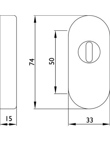 Bild Schutzrosette aussen Tinos PZ ZA oval, Höhe 15 mm, Edelstahl mit - Topform-1