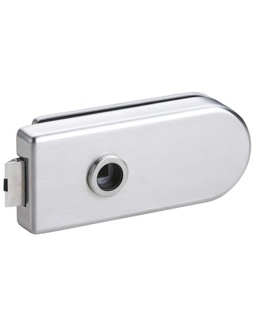 Bild Glastürschloss Leros OL Edelstahl mit Drücker vor. Flüsterfalle - Topform-0