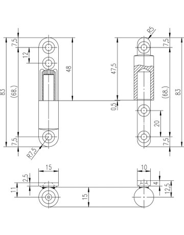 Bild Rahmenteil zum Anschrauben für 2-tlg. Glastürband verzinkt - Hermat-1