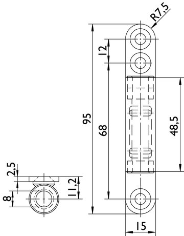 Bild Rahmenteil zum Anschrauben für 3-tlg. Glastürband vernickelt - Hermat-1