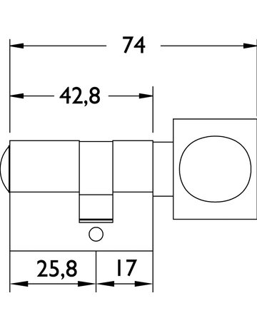 Bild Profil-Knaufzylinder für Glas mmv ohne Schl. L=S 25,8/K 17 mm - Hermat-1