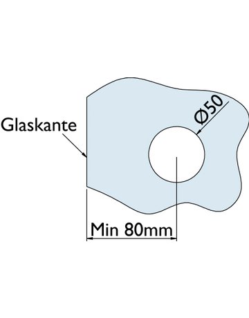 Bild Glasschiebetürmuschel 6403 Edelstahl Glasbohrung 50 mm geschlossen - Hermat-1