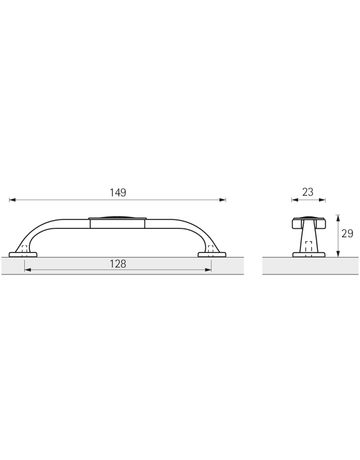 Bild Möbel- Griff, Siradia, 9208026, Breite 23x 128mm, Höhe 29mm, zinnoptik antik - Hettich-8