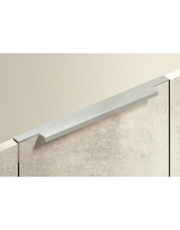 Bild Möbel- Griffleiste, mit Harpunensteg, Lamezia 9105823, Länge 795mm, Aluminium edelstahloptik gebürstet - Hettich-2