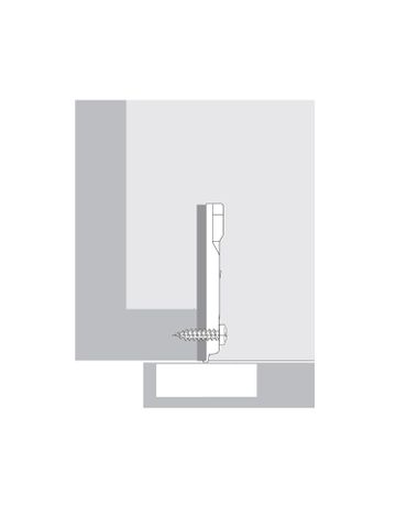 Bild Face-Frame-Montageplatte mit Langloch-Höhenverstellung, vernickelt, Lochreihe 9.5 x 40 mm, zum Anschrauben, Distanz 4.5 mm - Hettich-2