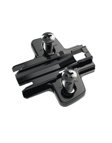 Bild Kreuzmontageplatte mit Langloch-Höhenverstellung, in obsidianschwarz, Lochreihe 37 x 32 mm, mit Euroschrauben (für Bohrung ø 5 x 12 mm), Distanz 3.0 mm - Hettich-0