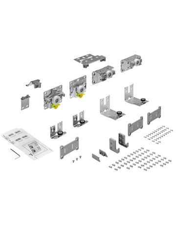 TopLine L, Set Lauf- und Führungsteile, 18 - 30 mm, 2-türig, vordere Tür rechts - Hettich