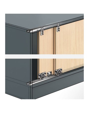 Bild MB-Schiebetürbeschläge-Set, 2-T. 45234, für einliegende Türen, 40kg - Hettich-1