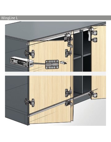 Bild WingLine L Profilset mit unterer Führung, 2400 mm, pulverbeschichtet weiß - Hettich-1
