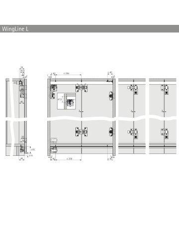 Bild Mittelscharnierset mit einstellbarem Fugenmaß und Drehpunkt, zum Aufschrauben - Hettich-2