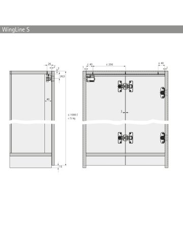 Bild Mittelscharnierset mit einstellbarem Fugenmaß und Drehpunkt, zum Aufschrauben - Hettich-6