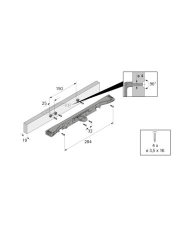 Bild Blendenanbindung mit 2D Verstellung, schwarz - Hettich-1