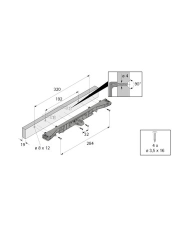 Bild Blendenanbindung mit Zapfen, 380 / 392, schwarz - Hettich-1