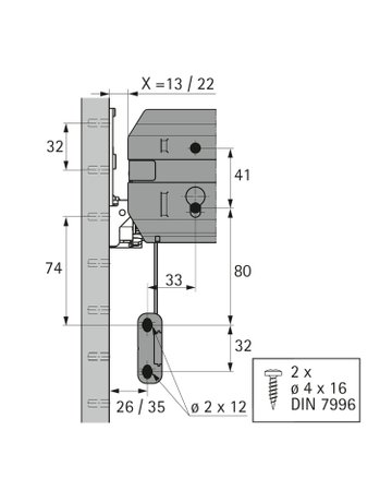 Bild Einstellbare Blendenstütze für Hängeregistraturrahmen, Stahl, Aluminium Optik, links / rechts - Hettich-1