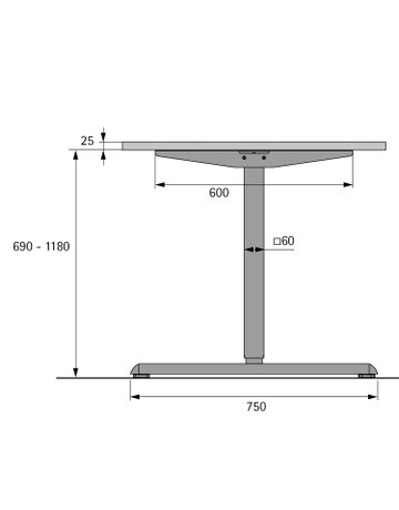 Bild Möbel- Elektro-Tischgestell, 1.100x 1.800mm, Hub 490mm, Steelforce Pro 300, 9309791 - Hettich-1