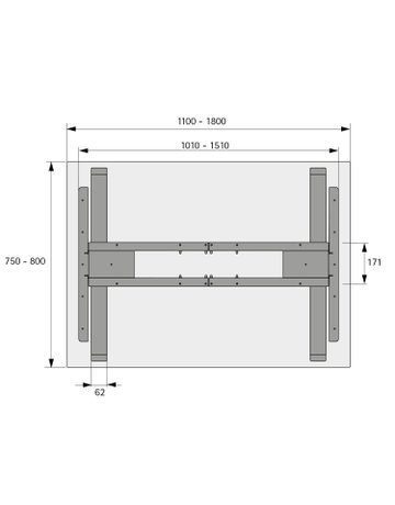 Bild Möbel- Elektro-Tischgestell, 1.100x 1.800mm, Hub 490mm, Steelforce Pro 300, 9309791 - Hettich-2