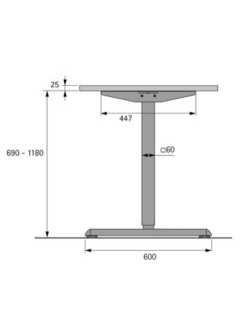 Bild Möbel- Elektro-Tischgestell, 1.100x 1.800mm, Hub 490mm, Steelforce Pro 300 Slim, 9309794 - Hettich-1