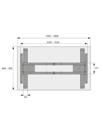 Bild Möbel- Elektro-Tischgestell, 1.100x 1.800mm, Hub 490mm, Steelforce Pro 300 Slim, 9309794 - Hettich-2