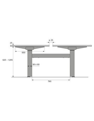 Bild Möbel- Elektro-Tischgestell, 1.200x 2.000mm, Hub 660mm, Steelforce Pro 670 SLS Bench, 9311397 - Hettich-2