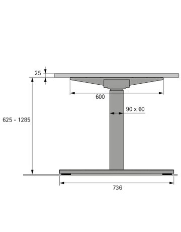 Bild Möbel- Elektro-Tischgestell, 1325+1290x 2.000mm, Hub 660mm, Steelforce Pro 673 SLS, 9311393 - Hettich-2
