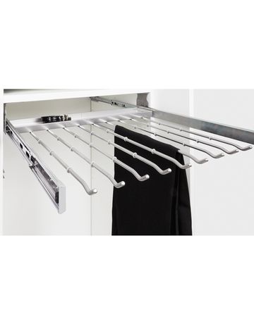 Ausziehbarer Hosenhalter, 1000 mm, unter dem Oberboden, silber - Hettich