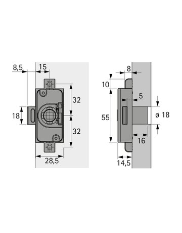Bild Drehstangenschloss mit Innenvierkant - Hettich-2