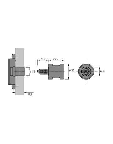 Bild Zylinderdrehgriff Typ 42.2, rechts - Hettich-2