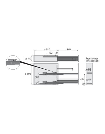 Bild Handtuchhalterauszug 90°, CLASSIC, pulverbeschichtet silber (2) - Hettich-2